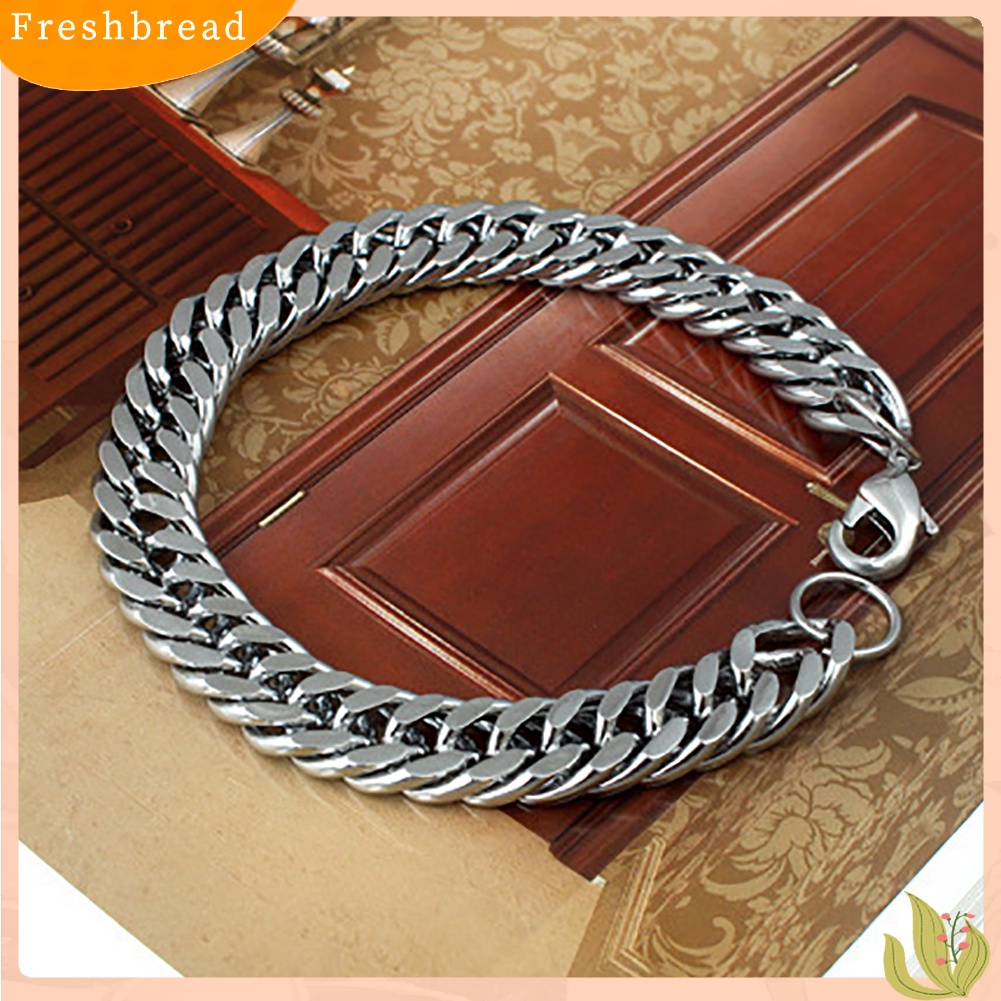 &lt; Freshbread &gt; Heavy Punk Rock Titanium Anti Karat Pria Fashion Gelang Perhiasan Bangle