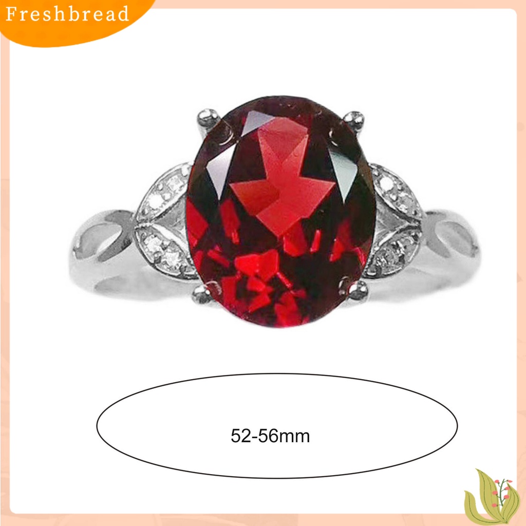 &lt; Freshbread &gt; Cincin Jari Geometris Perhiasan Imitasi Garnet Pembukaan Adjustable Sparkling Ring Untuk Pakaian Sehari-Hari