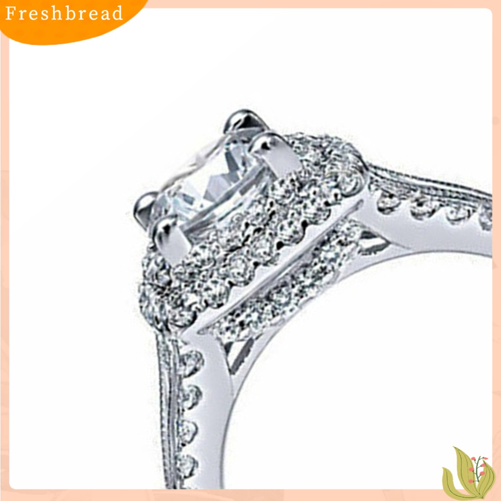 &lt; Freshbread &gt; Cincin Wanita Berlian Imitasi Hias Tidak Luntur Ringan Double Layers Wedding Circlet Untuk Ulang Tahun