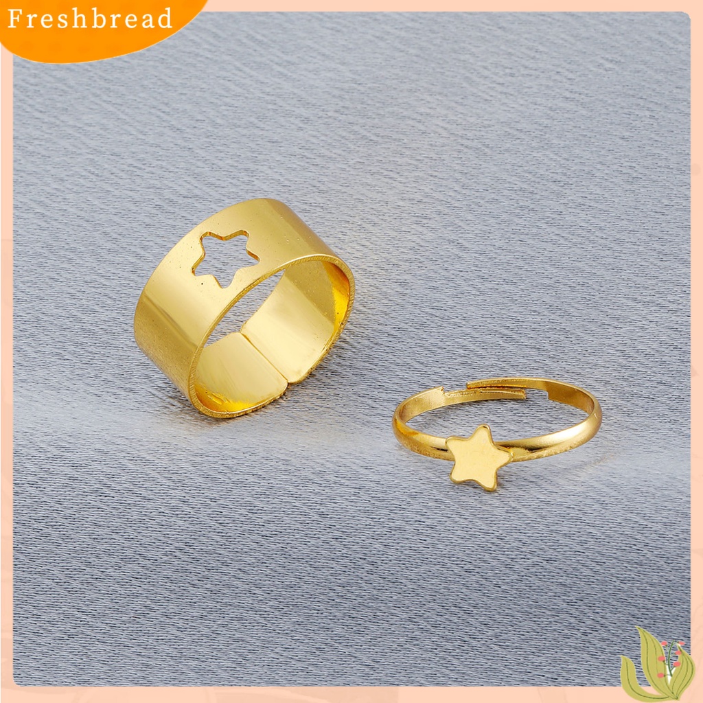 &lt; Freshbread &gt; 2Pcs Cincin Jari Pesawat Bintang Bulan Hollow Pria Wanita Vintage Butterflies Rings Untuk Pernikahan