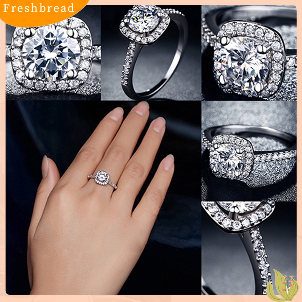 &lt; Freshbread &gt; Ring Cincin Kawin Ringan Lapis Emas Putih Bahan Alloy Lapis Emas Putih Untuk Pesta