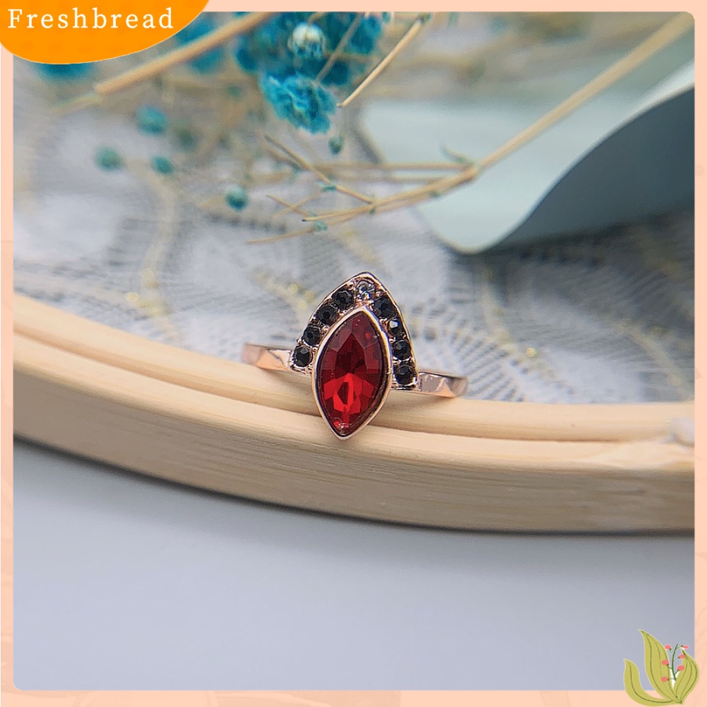 &lt; Freshbread &gt; Cincin Wanita Merah Berlian Imitasi Gaya Vintage Classic Pasangan Knuckle Ring Untuk Pernikahan