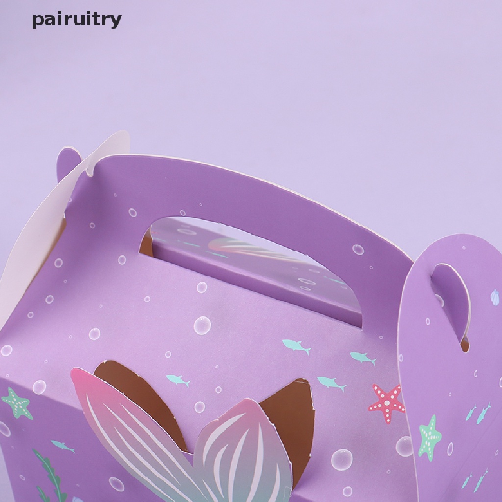 Prt 6Pcs Mermaid Candy Box Underwater World Favor Gift Box Kotak Kemasan Kue PRT