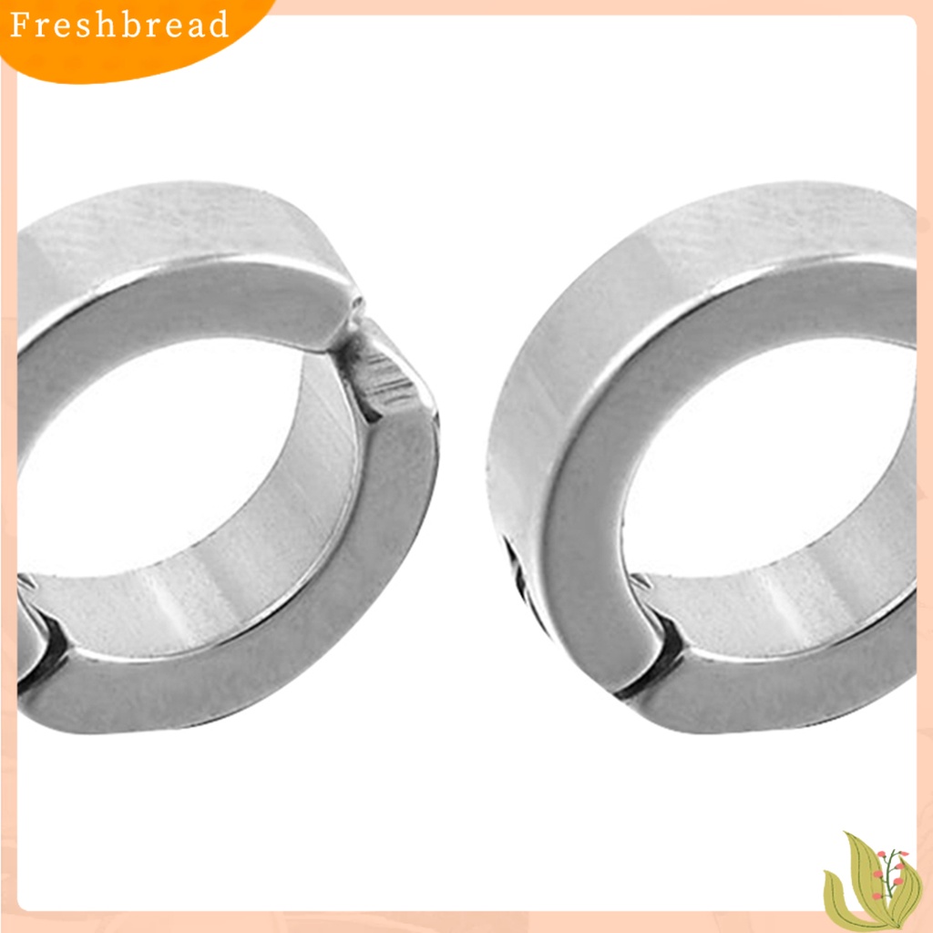 &lt; Freshbread &gt; Klip Manset Telinga Keren Anti Karat Stainless Steel Gaya Punk Anting Lingkaran Bulat Perhiasan Pria Untuk Pesta