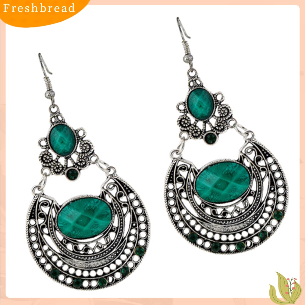 < Freshbread > Bohemia Lady Berongga Berlian Imitasi Hias Menjuntai Kait Anting Pesta Perjamuan Perhiasan