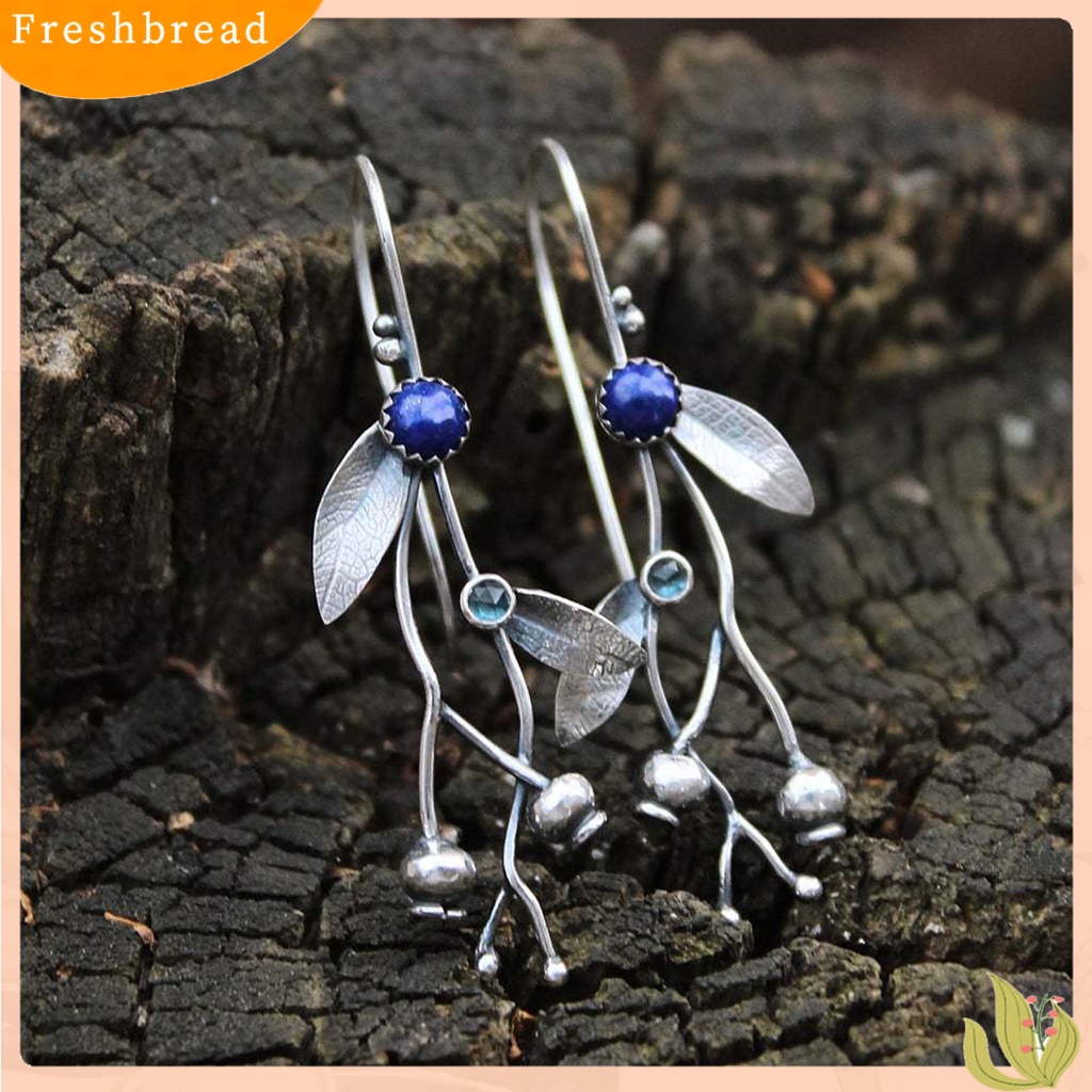 &lt; Freshbread &gt; Anting Kait Cabang Pohon Berlian Imitasi Berwarna Vintage Drop Earrings Kalung Cincin Untuk Pernikahan