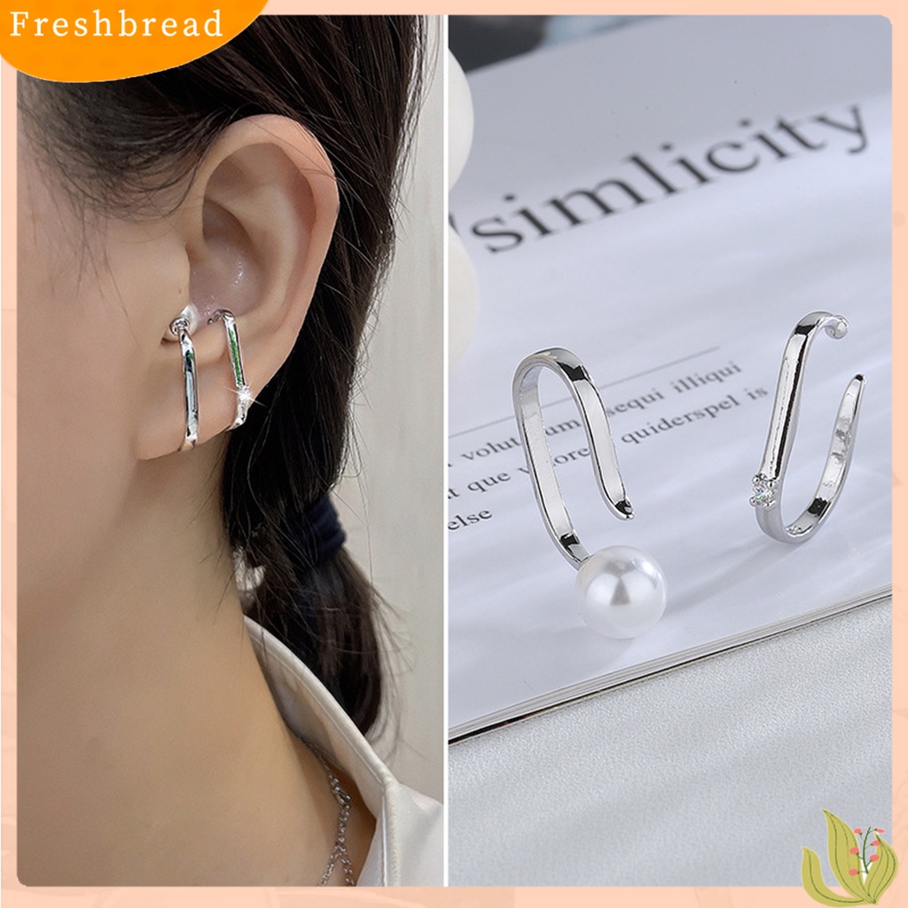 &lt; Freshbread &gt; 1Pc Anting Klip Permukaan Halus Bukaan Bland Anti Cacat Tahan Korupsi Warna Solid Tembaga Stainless Tanpa Tindik Klip Telinga Portabel