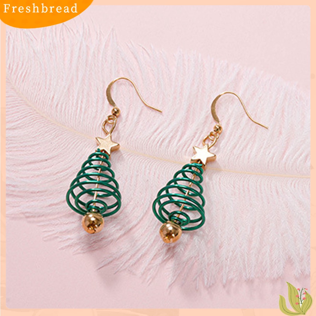 &lt; Freshbread &gt; 1pasang Anting Drop Motif Pohon Natal Anting Menjuntai Wanita Logam Nyaman Untuk Pernikahan