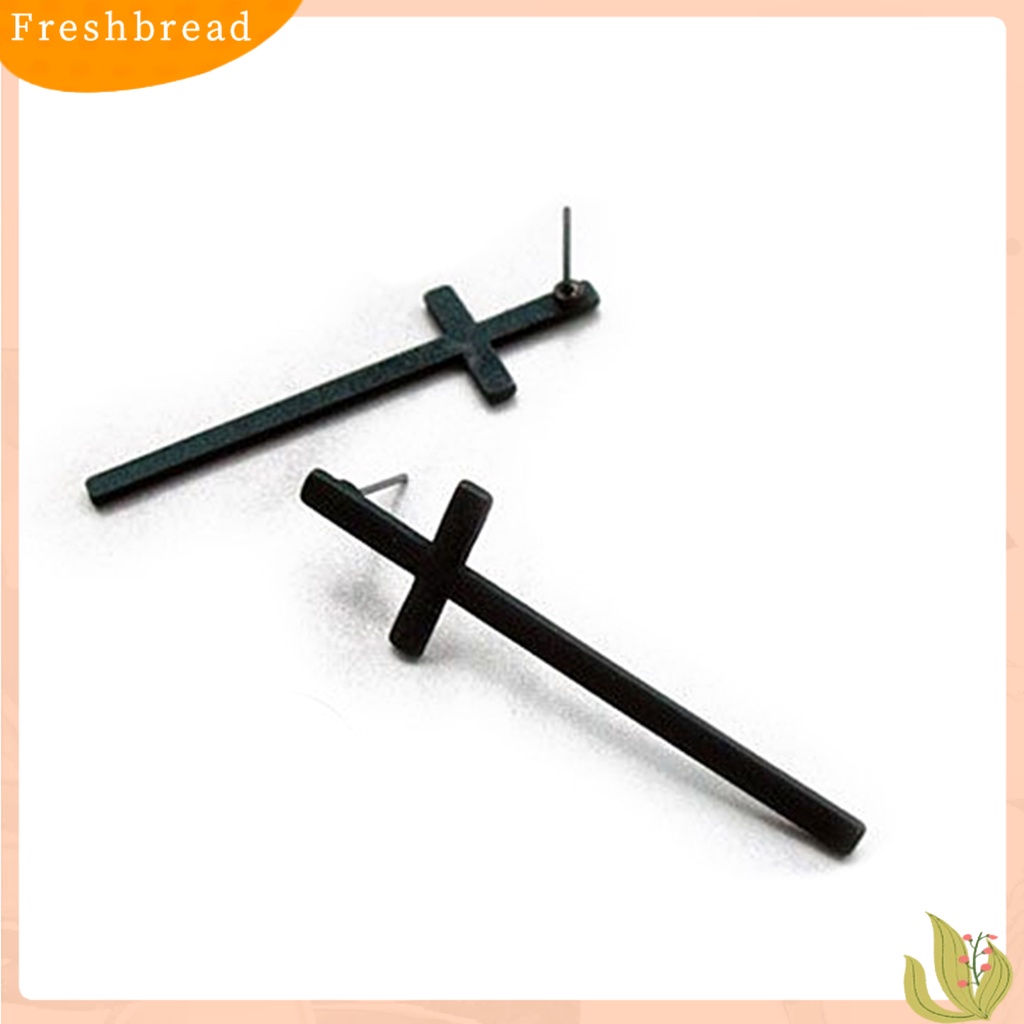 &lt; Freshbread &gt; Unisex Vintage Rock Punk Gothic Pesona Anting Salib Pecinta Ear Studs Hadiah