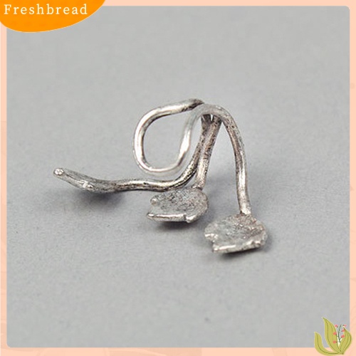 &lt; Freshbread &gt; 1Pc Vintage Alloy Ear Stud Desain Daun Anting Telinga Manset Klip Telinga Cincin Perhiasan