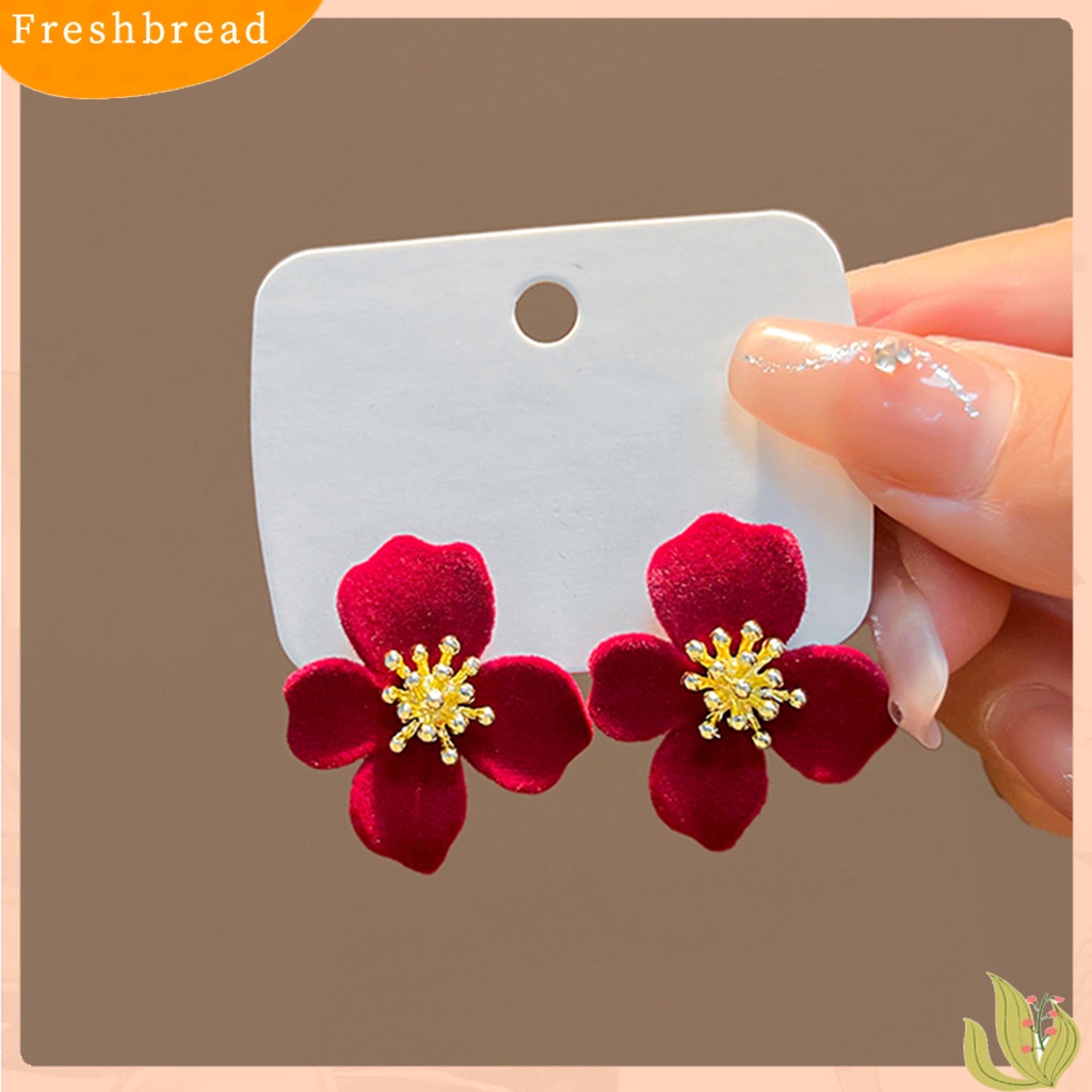 &lt; Freshbread &gt; 1pasang Anting Pejantan Motif Geometris Gaya Cina Temperamen Liontin Electroplating Dekorasi Fashion Item Merah Meriah Anting Perempuan Aksesoris Pakaian