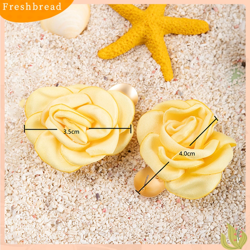 &lt; Freshbread &gt; 1pasang Anting Wanita Desain Baik Hadiah Sempurna Perhiasan Aksesoris Retro Bunga Mawar Stud Earrings Untuk Pacaran