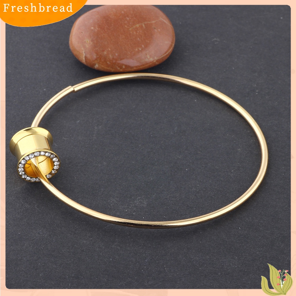 &lt; Freshbread &gt; 1Pc Wanita Berlian Imitasi Lingkaran Menjuntai Ear Plug Tandu Expander Piercing Perhiasan