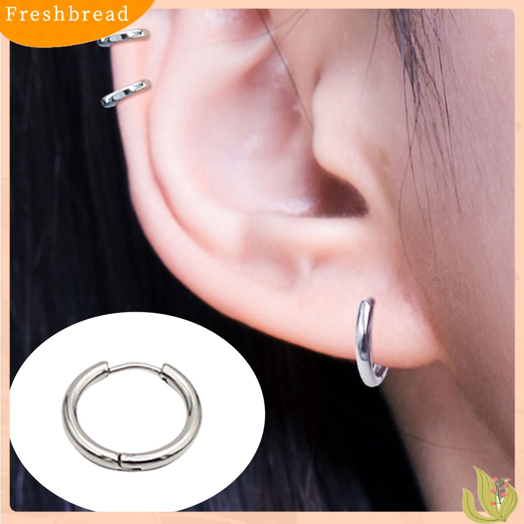 &lt; Freshbread &gt; 1Pc Unisex Anting Hoop All-match Perhiasan Aksesori Tusuk Bulat Anting Sederhana Untuk Belanja