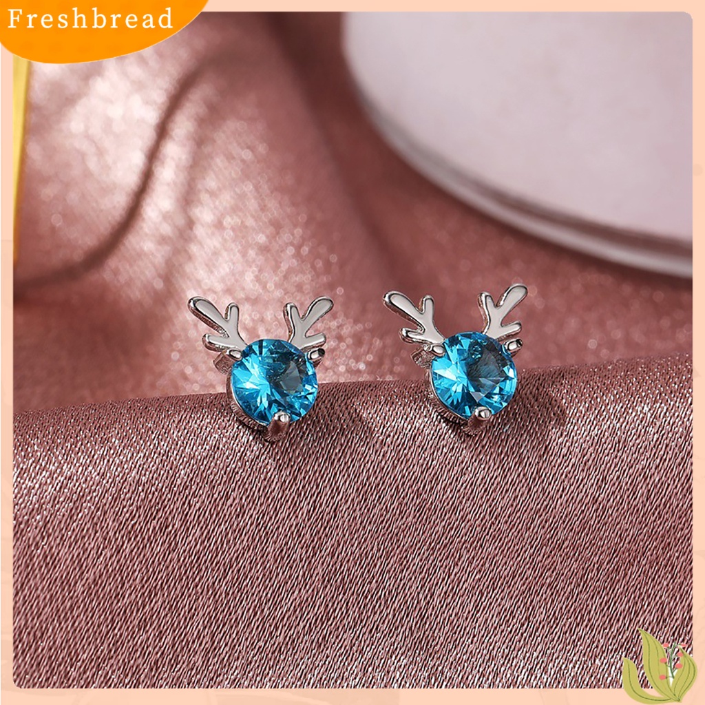 &lt; Freshbread &gt; Fashion Wanita Tanduk Berbentuk Stud Anting Perhiasan Hadiah Dekorasi Natal