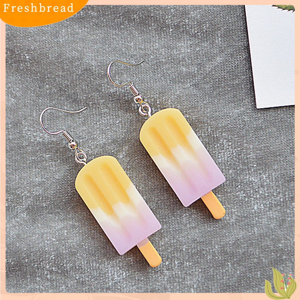 &lt; Freshbread &gt; Anting Menjuntai Emulasi Es Krim Manis Hidup Lucu Stainless Perempuan Eardrop Untuk Hadiah