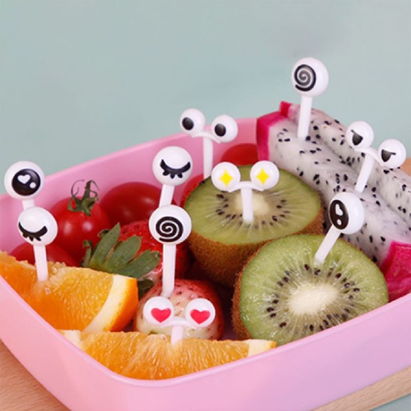 Garpu buah set Tusukan Buah Bento Tusukan buah karakter lucu Garpu buah mini