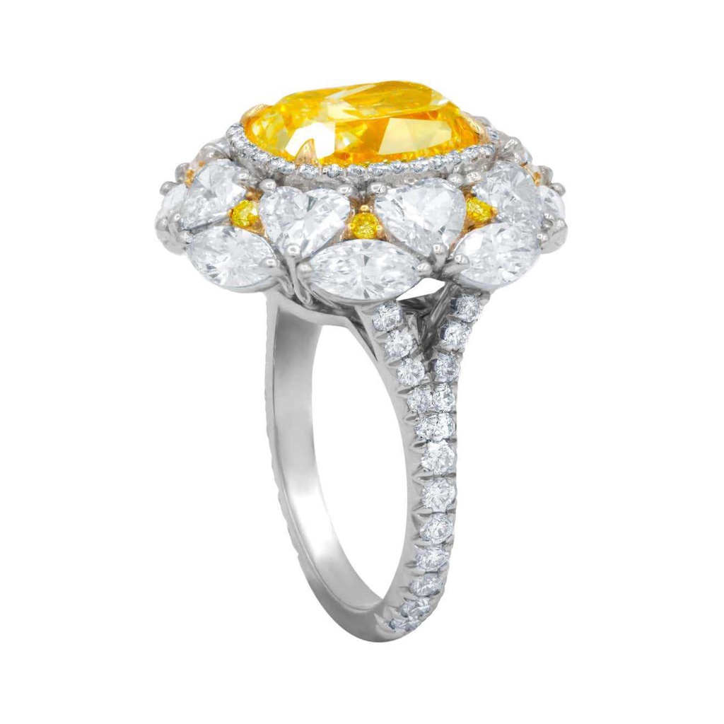 Goldkingdom Aksesoris Perhiasan Fashion Ready Stock Gaoding Jewelry Cincin Berlian Kuning Penuh Pendarahan Mewah Mengacu Cincin Jari Telunjuk Pembukaan Permata.