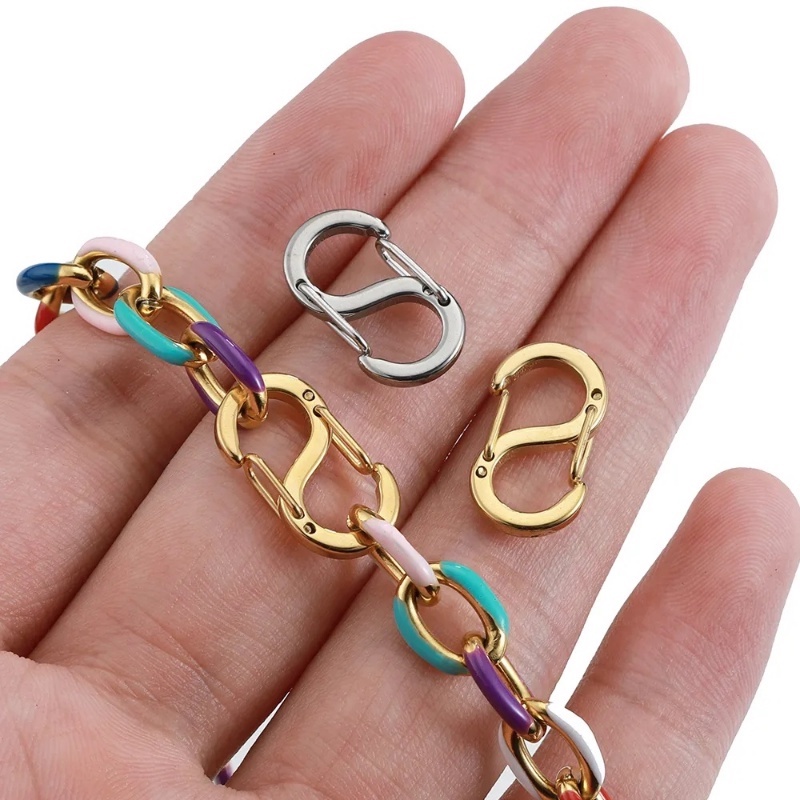S Type Shape Adjustable Metal Buckle/Kaitan Rantai Gesper Ganda Klip Logam Kecil Untuk Extender Aksesoris Panjang Rantai Tas