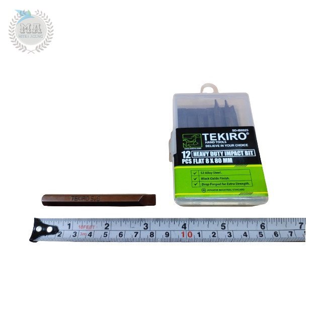 Mata Obeng Ketok Flat Tekiro + PH2 S2 Heavy Duty Impact Bit 8 x 80 mm Min OLS Mata Obeng Ketok TEKIRO PH2 - / - Heavy Duty Bits Satuan Termurah Berkualitas