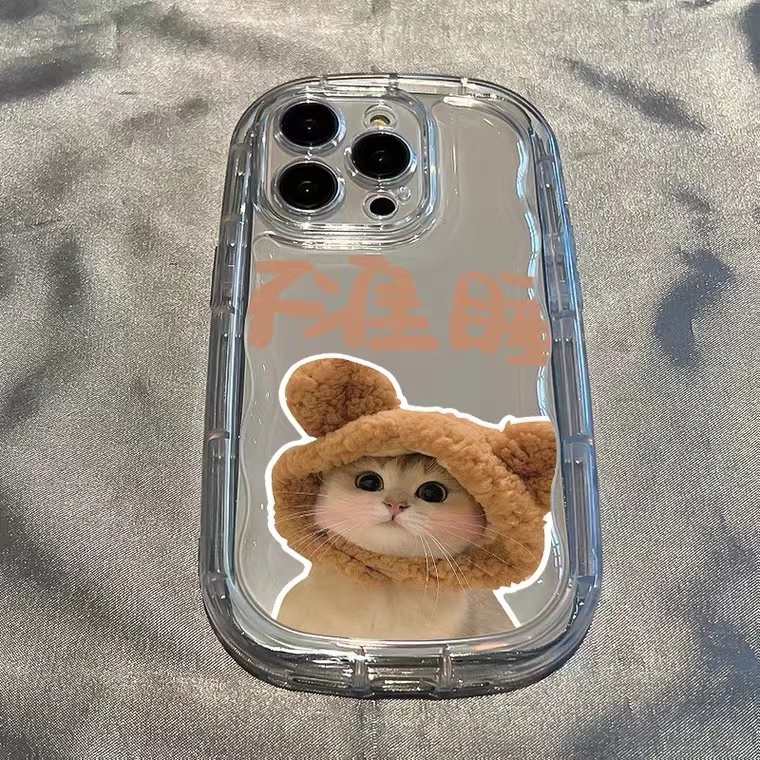 IPHONE Casing Transparan Pasangan Anjing Kucing Lucu Kompatibel Untuk Iphone14 13 12 11 Pro Max XS X XR 8 +7Plus Silikon Lembut Shockproof Casing Phone Cover Cell Precticer