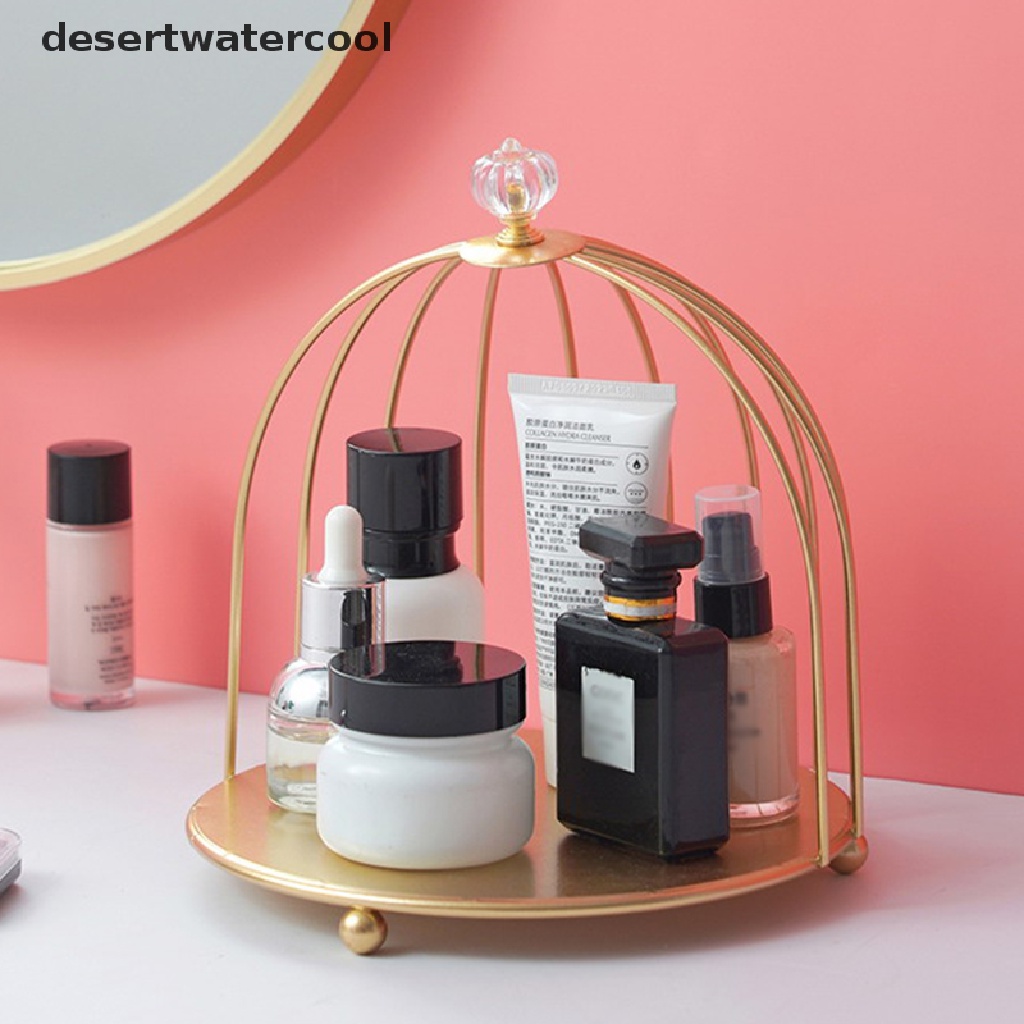 Deid Besi Art Nordic Style Bird Cage Rack Rak Penyimpanan Kosmetik Rak Meja Finishing Martijn