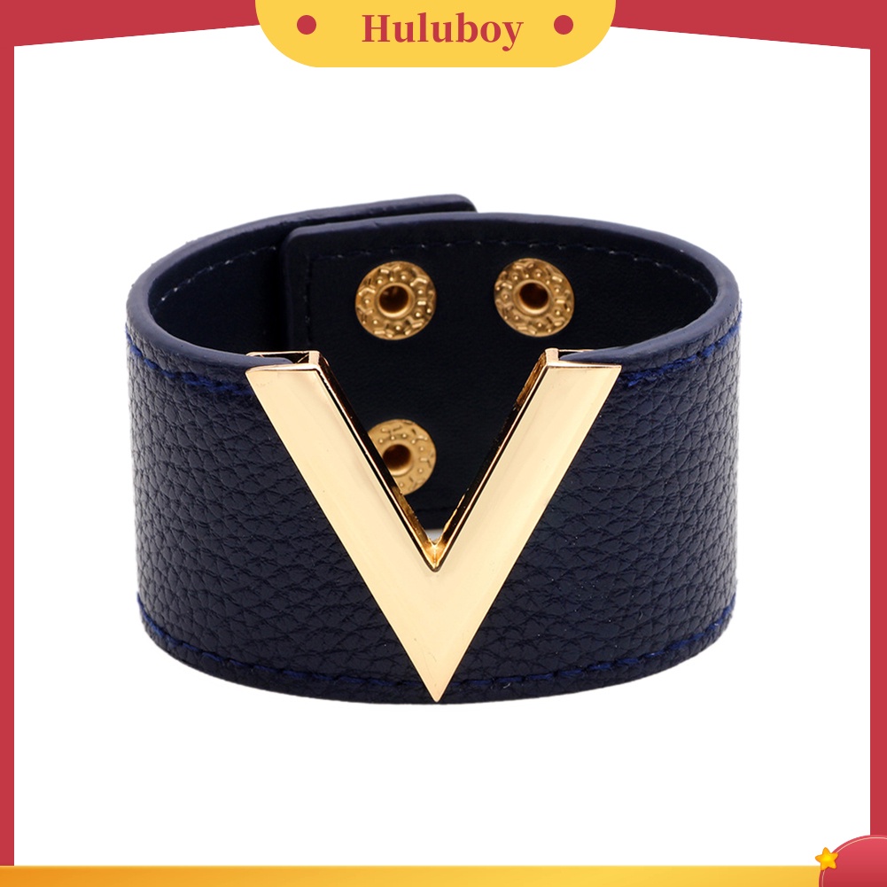 {Ready Stock} Wanita Lebar V Bentuk Gelang Bangle Gelang Fashion Tombol Pesta Perhiasan Hadiah