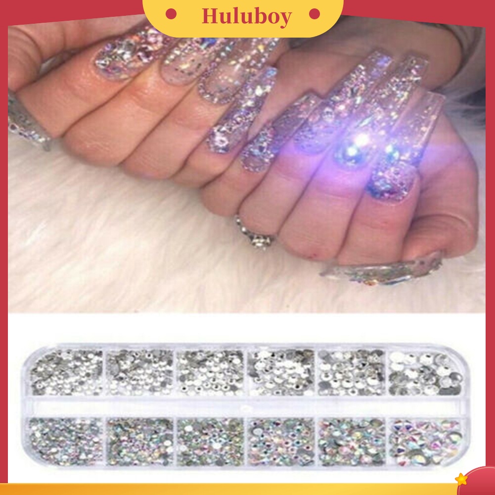 {In Stock} 12kisi Glitter Transparan Flat Berlian Imitasi Campuran Shiny Jewelry Manicure Decor