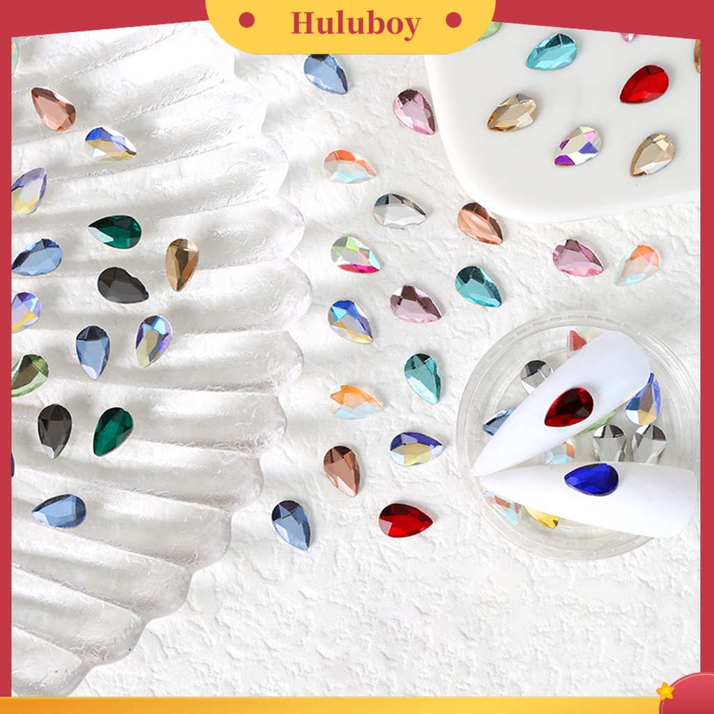 {In Stock} 50Pcs Manicure Berlian Palsu Bersinar Tiga Dimensi Flat Bottom DIY Sparkling Fat Drop Nail Art Irregular Nail Rhinestones Untuk Wanita