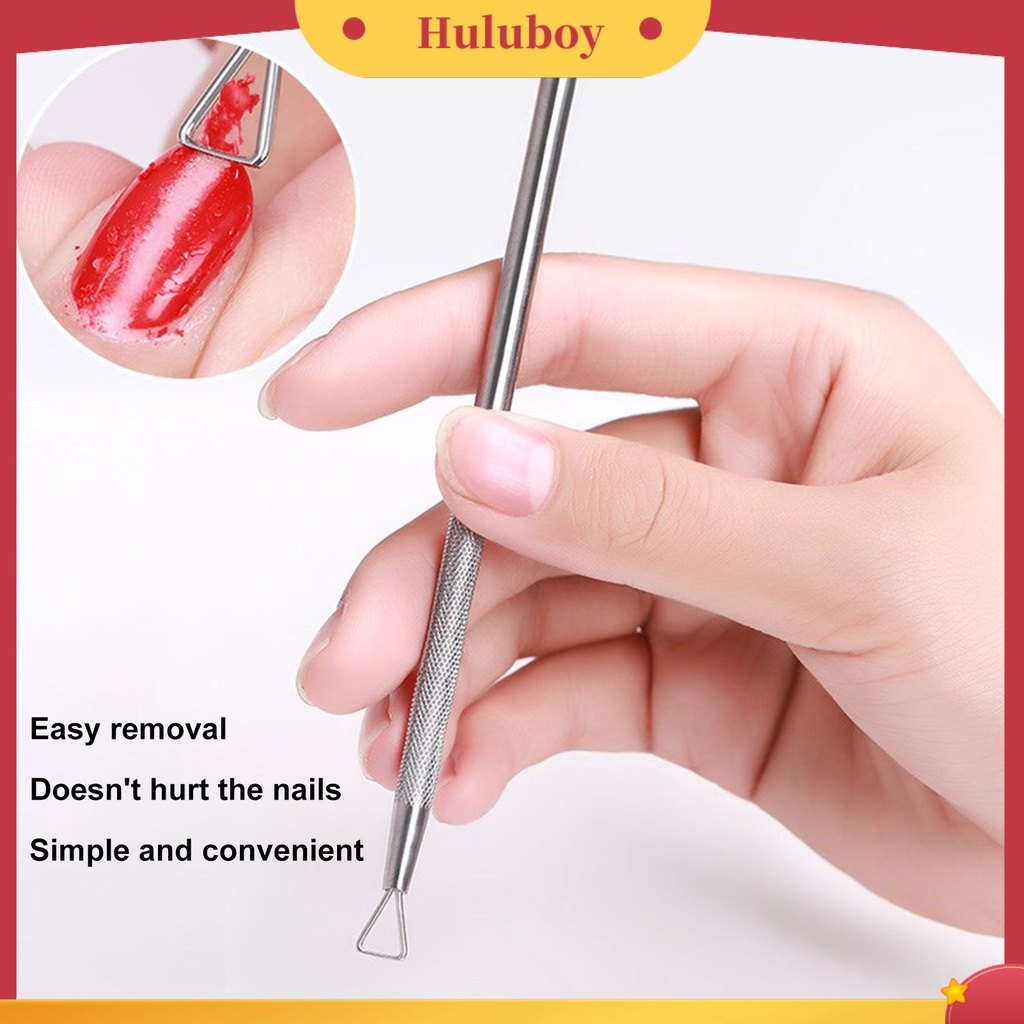 {In Stock} Pendorong Kuku Padat Anti-Slip Stainless Steel Gel Polish Removal Cleaner Tools Untuk Manicure