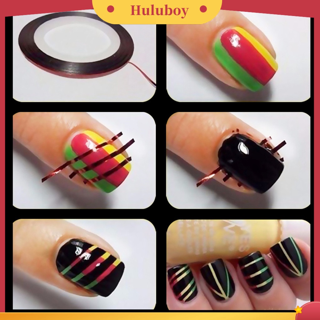 {In Stock} 10Pcs Stiker Kuku Indah DIY Stiker Tape Striping Kuku Ringan Untuk Wanita