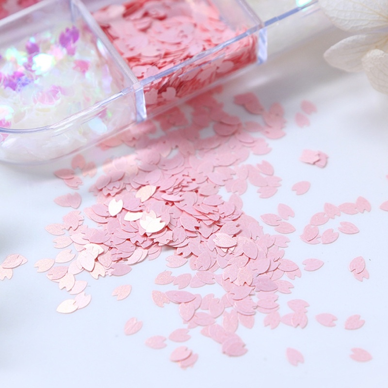 Siy Hiasan Sequin Kuku Bunga Warna-Warni Bunga Mungil Glitter Flakes Untuk DIY Nail