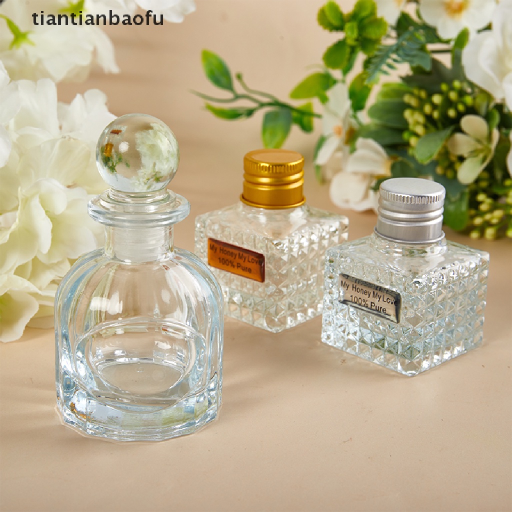 [tiantianbaofu] 27/50ml Toples Kaca Mini Shot Glasses Botol Dengan Tutup Untuk Selai Madu Butik Makanan