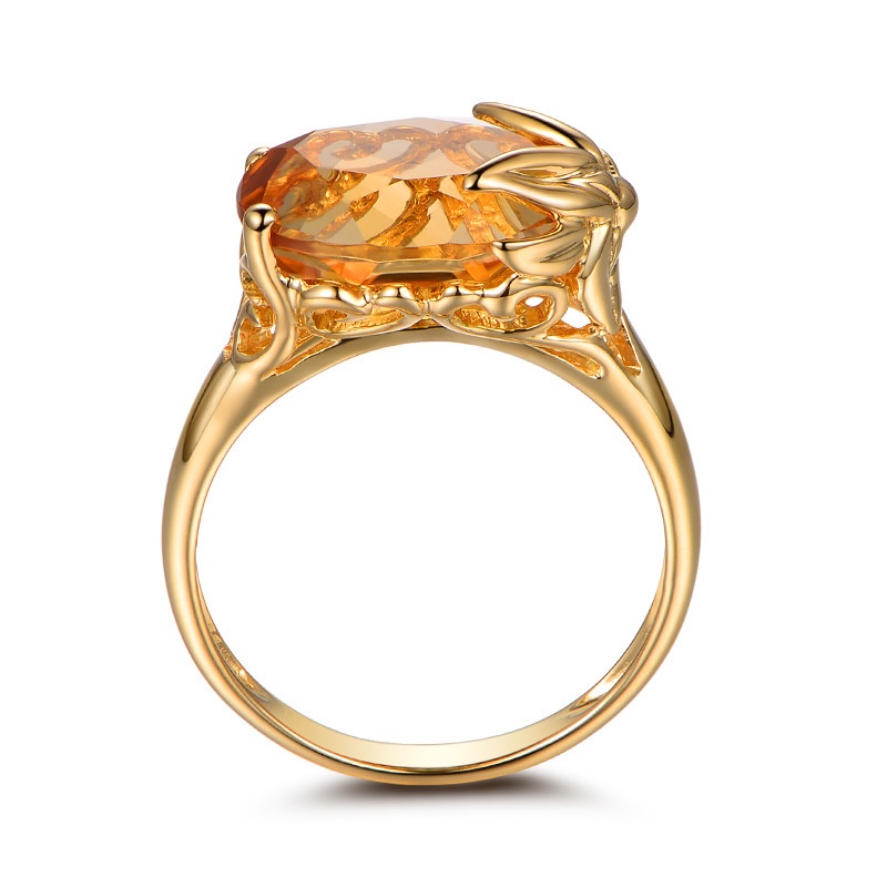 Goldkingdom Aksesoris Perhiasan Fashion Ready Stock Topaz Gemstone Ring Cincin Tunangan