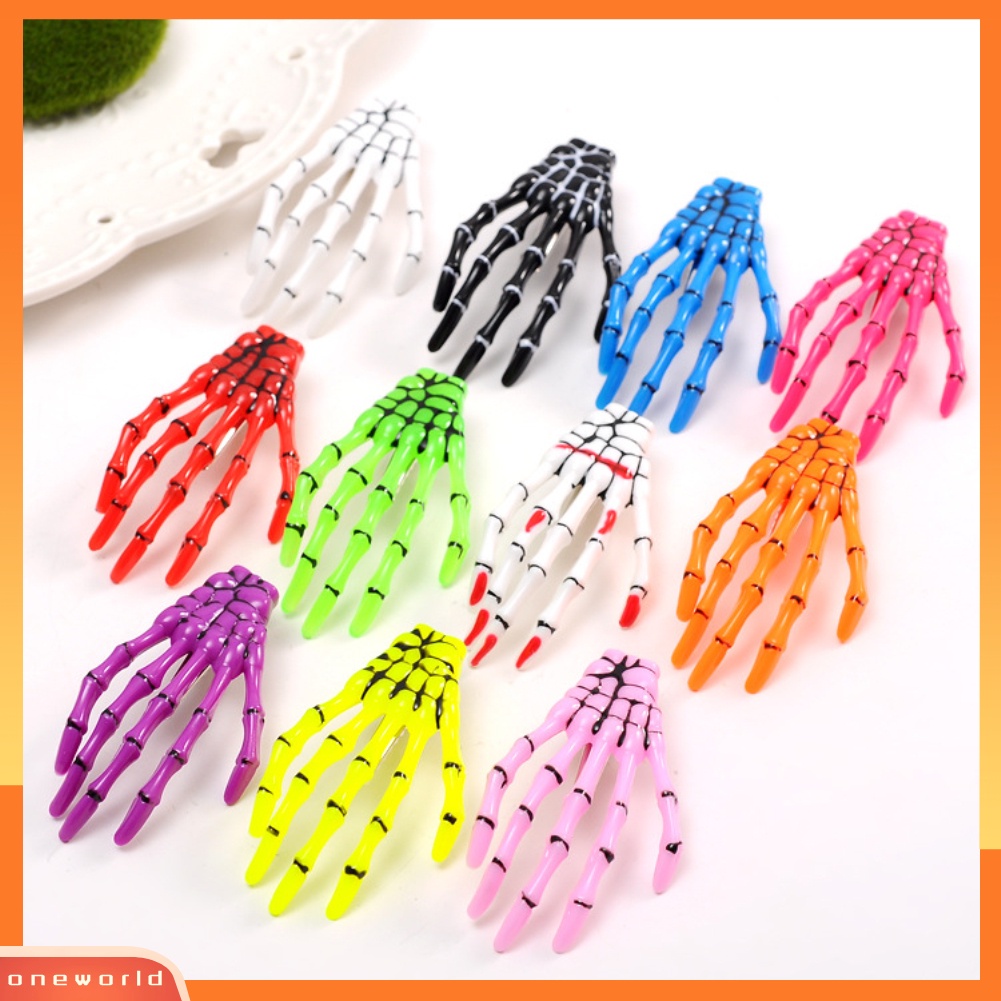 [ONE] Punk Wanita Skeleton Claw Zombie Tangan Hair Clip Hairpin Bobby Pin Dekorasi Halloween