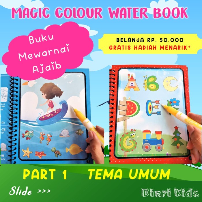 

DN40- Magic Water Book Buku Mewarnai Anak Gambar Ajaib Karakter Lucu Part 1 - Mickey Mouse KODE 212