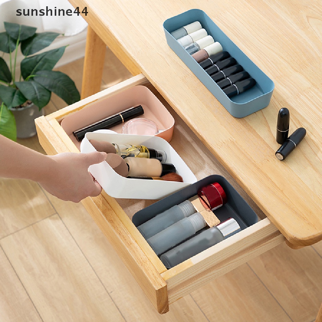 Sunshine Combinable Storage Box Desktop Tempat Penyimpanan Kosmetik Makeup Pakaian Peralatan Makan ID