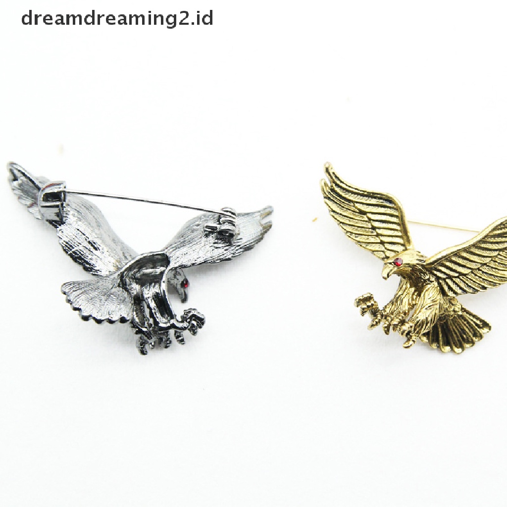 (hot) Fashion Pria Vintage Eagle Pin Bros Dekorasi Korsase Lencana Perhiasan Hadiah//