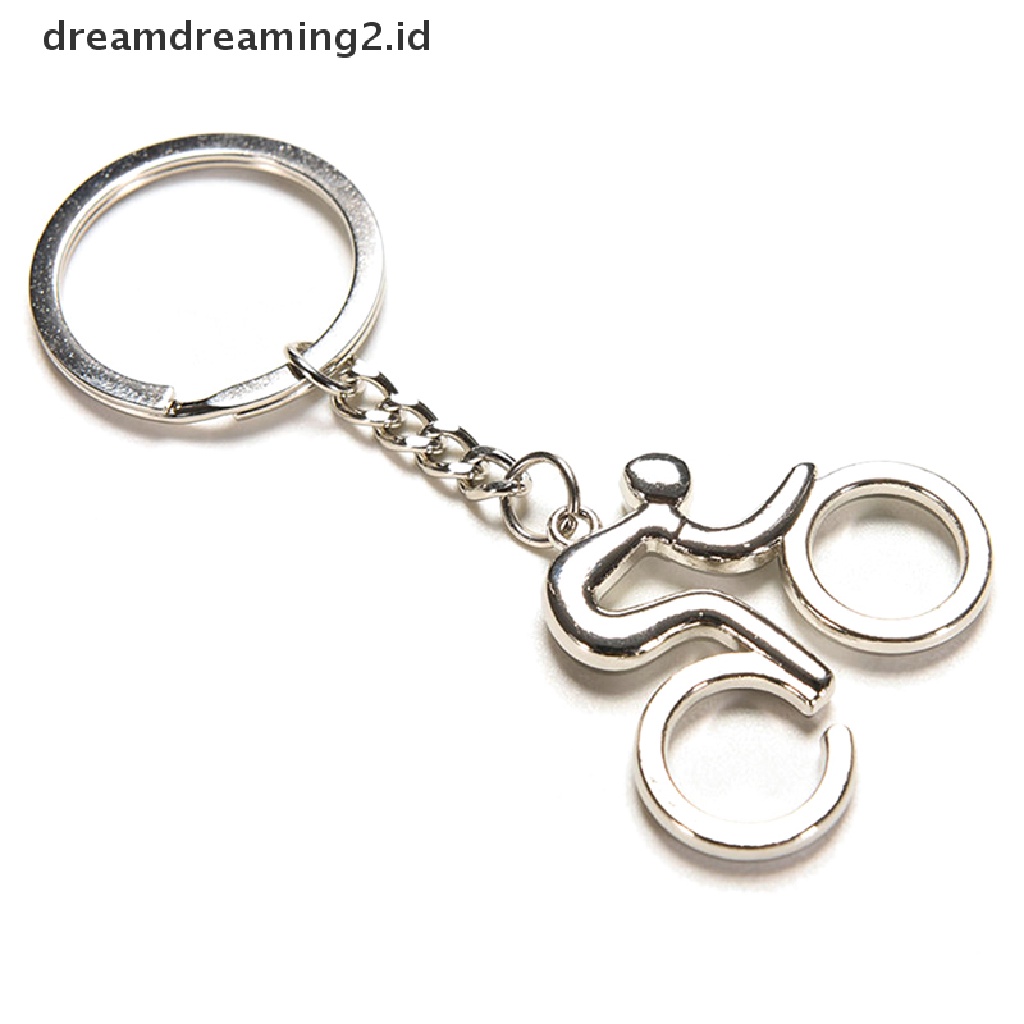 (hot) Baru Unisex Olahraga Naik Bersepeda Sepeda Sepeda Liontin Keyring Alloy Keychain//