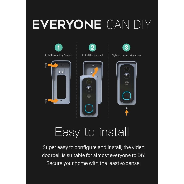 

ARBIT - Smart Home Wifi Video Doorbell 1080p Audio TUYA