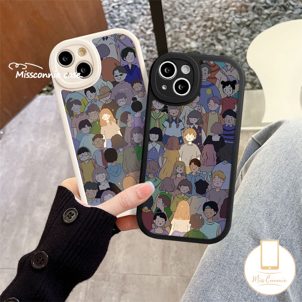 Ins Kreatif Kartun Pasangan Anak Laki-Laki Perempuan Kekasih Ponsel Case Infinix Hot11 10 9 Bermain 10s 11s 9 10T Panas10 Lite Note8 Pintar5 6 Shockproof Lembut Tpu Cover