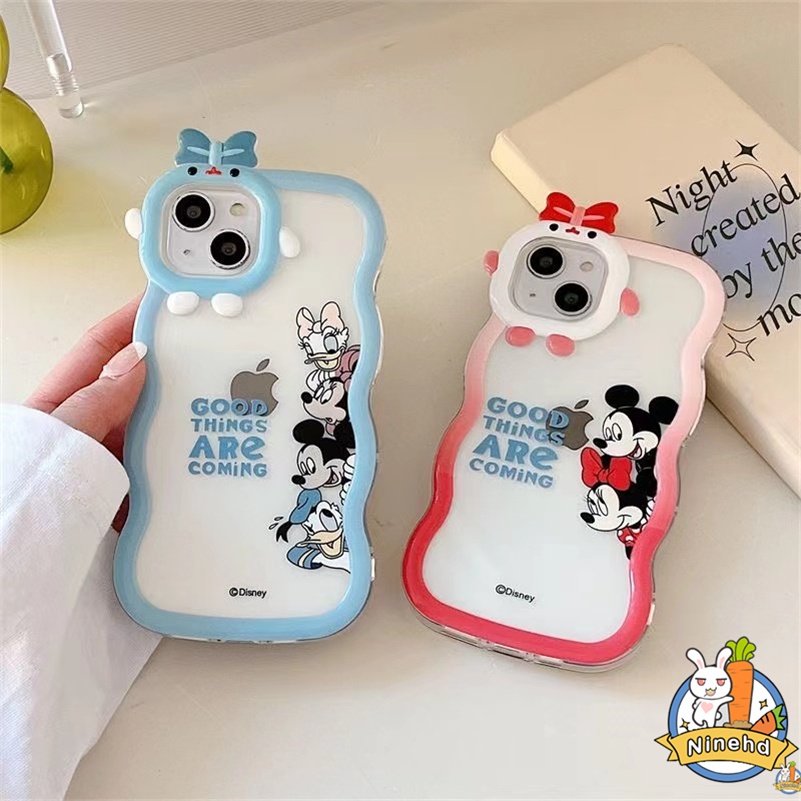 IPHONE Casing Kompatibel Untuk Iphone14 13 12 11 Pro Max X Xr Xs Max7 8 6 6s Plus SE Kartun Mickey Mouse Casing Ponsel Monster Kecil Wave Edge Soft Cases Skins Shockproof Cover Pelindung