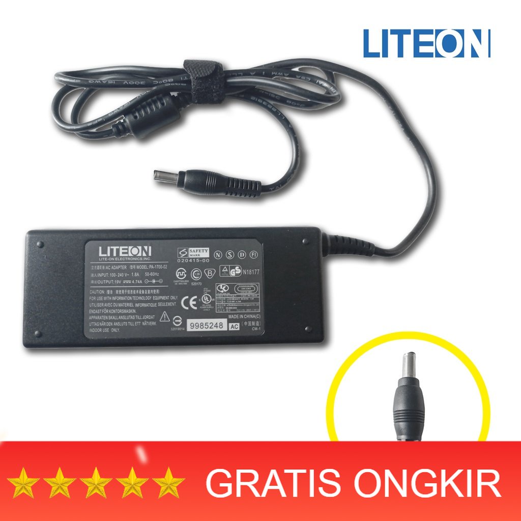 ADAPTOR | ADAPTER CHARGER LAPTOP LITE-ON / DELTA 19V 4.74A