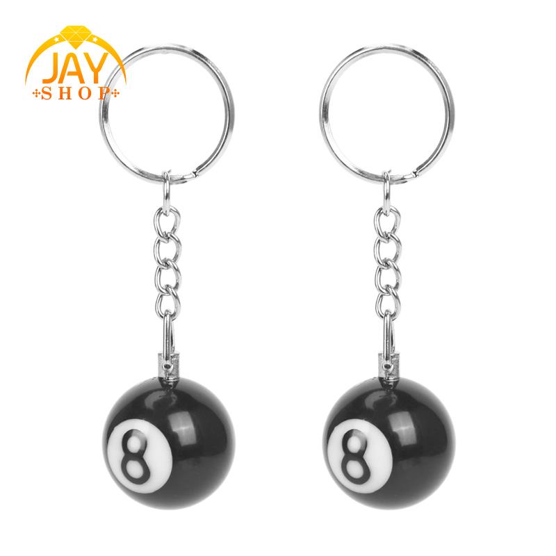 2x Gantungan Kunci Bola billiard key ring happy No. 8