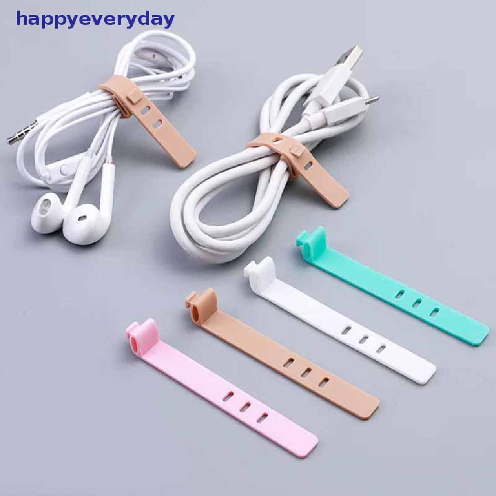 [happy] 4pcs cable winder silicone Kabel organizer Kawat wrapped cord line Tempat Penyimpanan [ID]