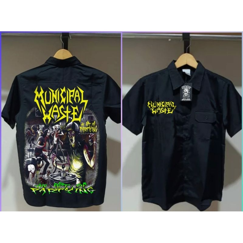 cod kemeja kemeja pendek band municipal wastel,kemeja pendek pria,kemeja band,kemeja costum
