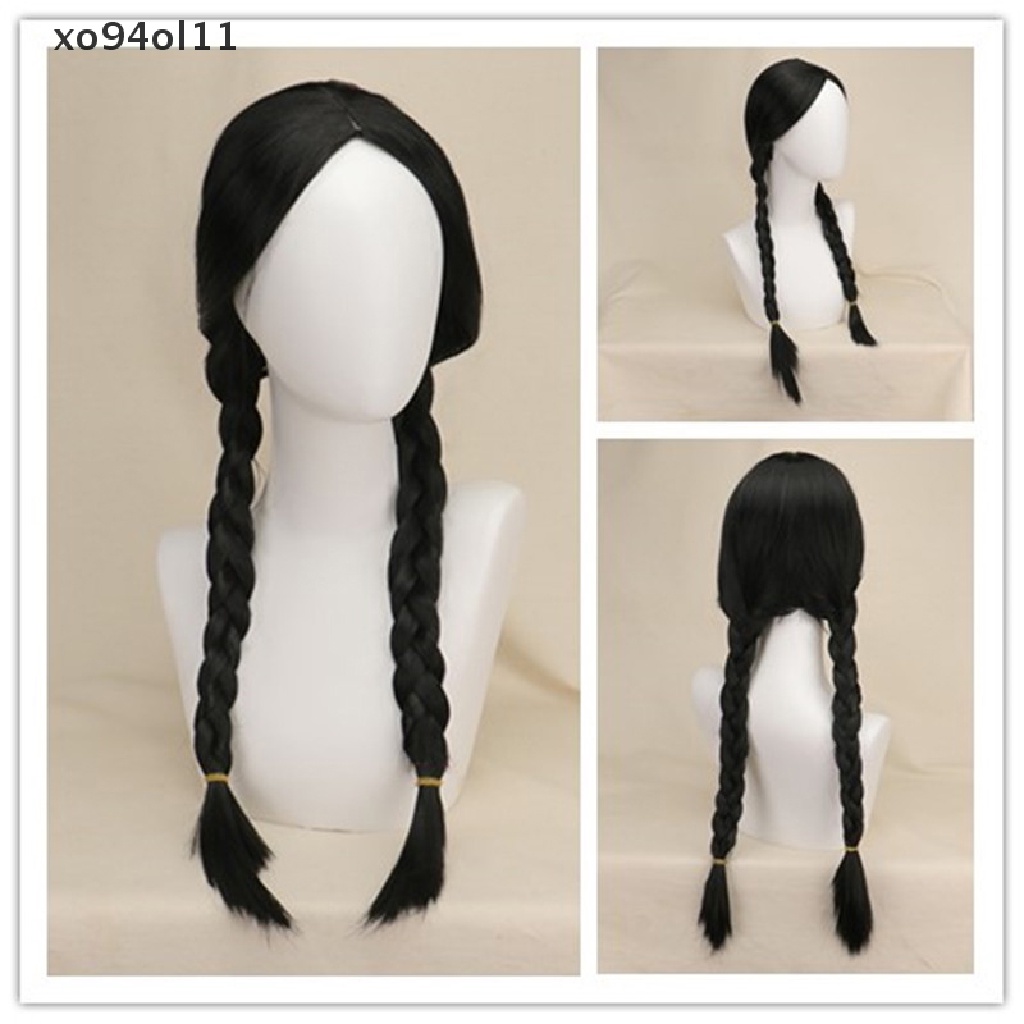 Xo Rabu Addams Cosplay Wig Wanita Rambut Panjang Wig Dikepang Wig Halloween OL