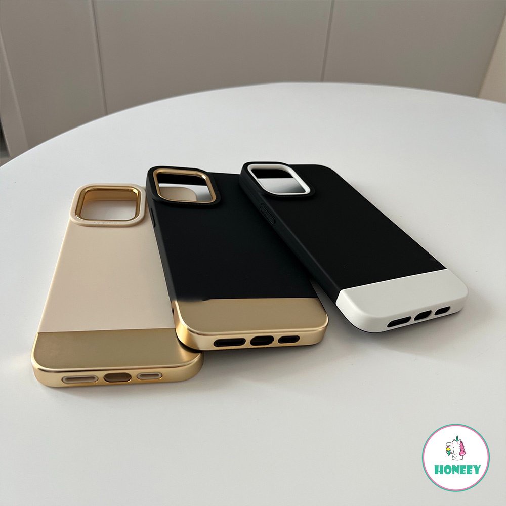 IPHONE Luxury Matte Glossy Metal Phone Case Kompatibel Untuk Iphone14 13 12 11 Pro Max Bagian Yang Dapat Dilepas Lembut TPU Ponsel Penutup Belakang