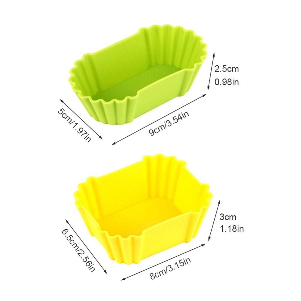 [Elegan] Cangkir Sekat Makan 3pcs/Set Cetakan Kue Silikon Reusable Warna-Warni Multifungsi