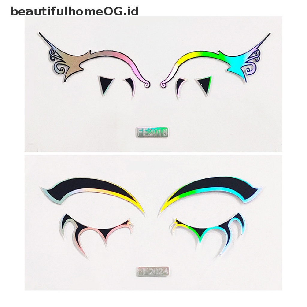 // Kecantikan// 1pasang Stiker Makeup Renda Wajah Eyeliner Laser Untuk Festival Karnaval Mata Decal **